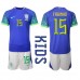 Cheap Brazil Fabinho #15 Away Football Kit Children World Cup 2022 Short Sleeve (+ pants)